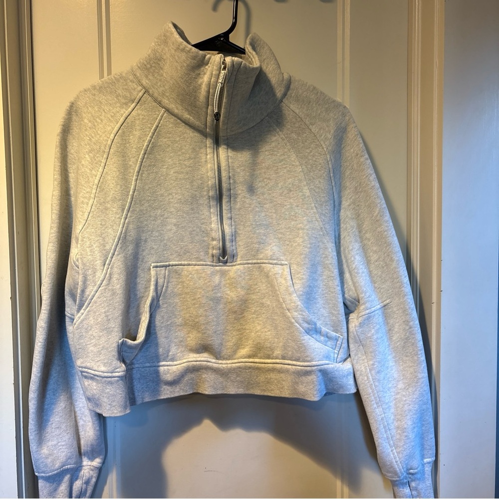Gray Lululemon Half-Zip Cropped Sweatshirt M women’s